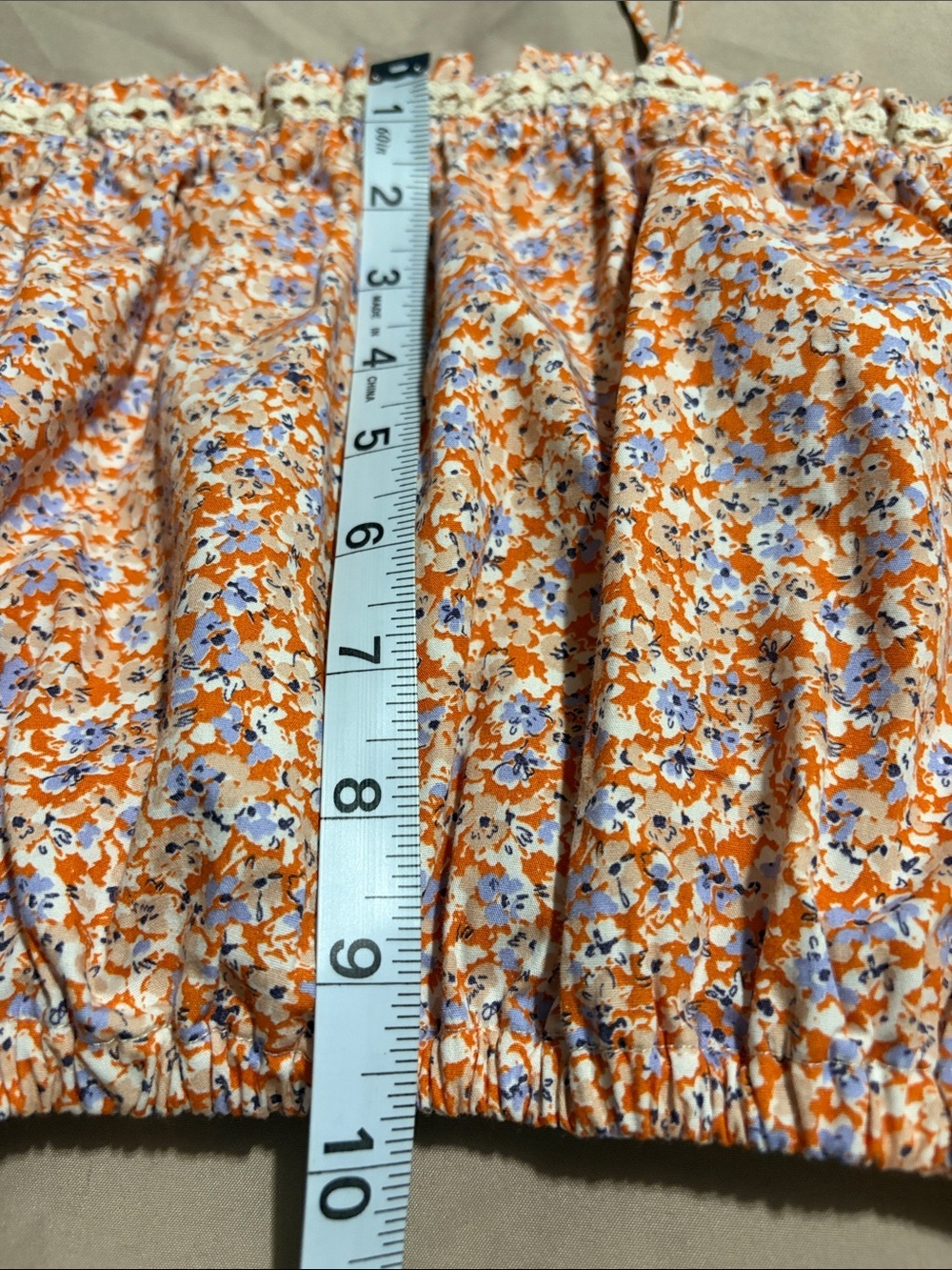 Zara Orange Floral Off-Shoulder Crop Top - Picture 8 of 11